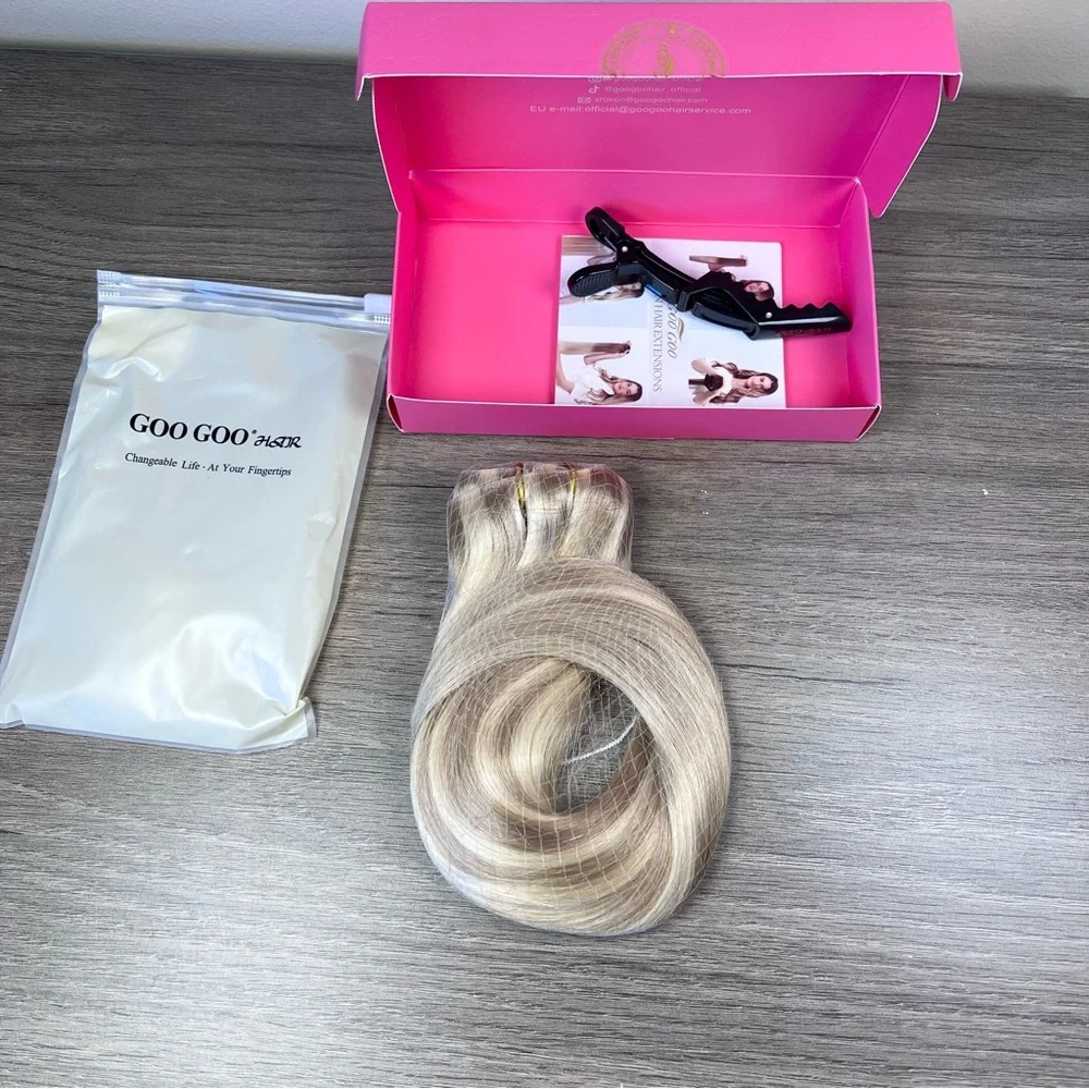Goo Goo Dirty Blonde Highlight Remy Human Hair 14 Inch Clip In Extensions